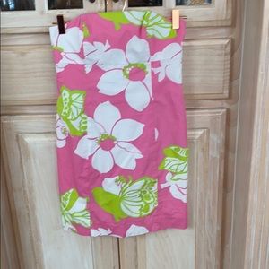 Lily Pulitzer strapless dress ties in back size 2